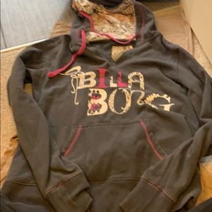 Gray & pink billabong hoodie